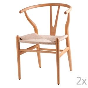 Zestaw 2 krzeseł drewnianych sømcasa Ada