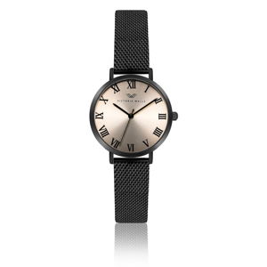 Zegarek damski z paskiem ze stali nierdzewnej w kolorze czarnym Victoria Walls Cabrini