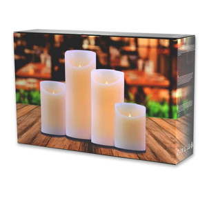 Zestaw 4 świeczek LED DecoKing Wax, wys. 10; 12,5 i 20 cm