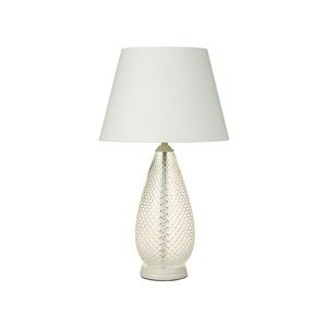 Biała lampa stołowa z kryształową podstawą Santiago Pons Luxury