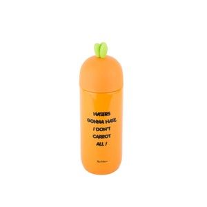 Pomarańczowa nierdzewna butelka termiczna Tantitoni Cute Carrot, 280 ml