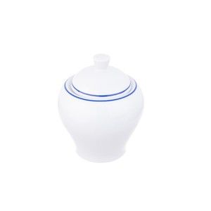 Biała cukierniczka porcelanowa z pokrywką Orion Blue Line, 300 ml