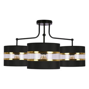 Czarna lampa sufitowa z tekstylnym kloszem ø 20 cm Andy – Candellux Lighting