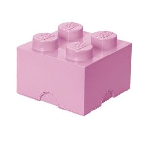 Jasnoróżowy kwadratowy pojemnik LEGO®