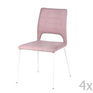 Zestaw 4 różowych krzeseł do jadalni sømcasa Lena