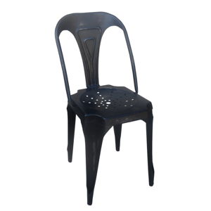 Czarne metalowe krzesło retro Antic Line Sofian