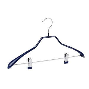 Niebieski antypoślizgowy wieszak na ubrania z klipsami Wenko Hanger Shape