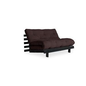 Sofa rozkładana z ciemnobrązowym pokryciem Karup Roots Black