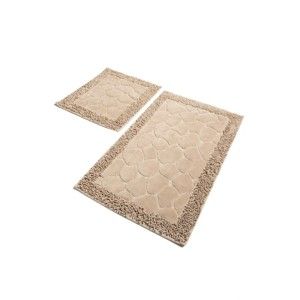 Zestaw 2 beżowych dywaników łazienkowych Chilai Stone Beige