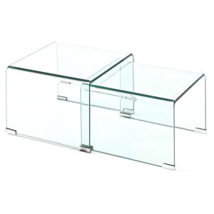 Szklane stoliki zestaw 2 szt. 44.5x49 cm Cristal – Tomasucci