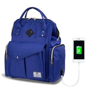 Niebieski plecak dla mam z USB My Valice HAPPY MOM Baby Care Backpack