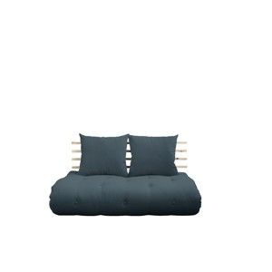 Sofa rozkładana z niebieskim obiciem Karup Shin Sano Natural