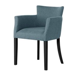 Jasnoniebieskie krzesło z czarnymi nogami Ted Lapidus Maison Santal