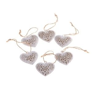 Zestaw 6 dekoracyjnych serc wiszących Dakls Hearts
