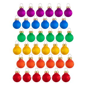 Szklane ozdoby świąteczne zestaw 36 szt. Rainbow Mini – Sass & Belle