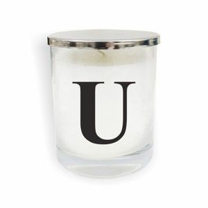 Biało-czarna świeczka North Carolina Scandinavian Home Decors Monogram Glass Candle U