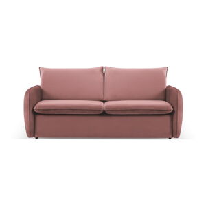 Różowa aksamitna rozkładana sofa 194 cm Vienna – Cosmopolitan Design