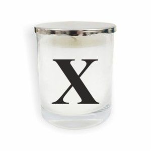 Biało-czarna świeczka North Carolina Scandinavian Home Decors Monogram Glass Candle X