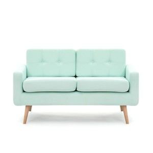Pastelowo-zielona sofa 2-osobowa Vivonita Ina