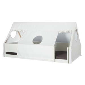 Biały materiałowa zasłona na łóżko w kształcie domku Manis-h Yudin, 100x200x90 cm