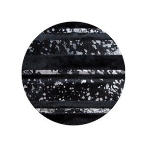 Skórzany dywan ze srebrnymi detalami Pipsa Stripes, ⌀ 100 cm