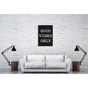Czarny napis dekoracyjny Oyo Concept Good Vibes Only, 35x50 cm