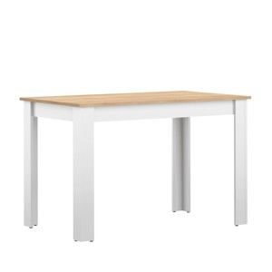Biały stół z blatem z dekorem drewna bukowego TemaHome Nice, 110x70 cm