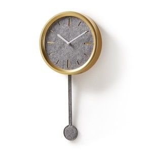 Zegar ścienny w złotym kolorze La Forma Nexo