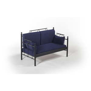 Ciemnoniebieska 2-osobowa sofa ogrodowa Halkus, 76x149 cm