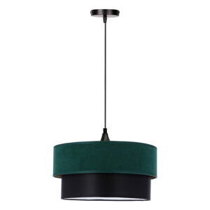 Ciemnoturkusowa/czarna lampa wisząca z tekstylnym kloszem ø 35 cm Solanto – Candellux Lighting