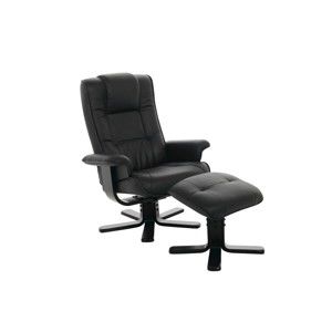 Czarny rozkładany fotel z podnóżkiem Actona Limbo