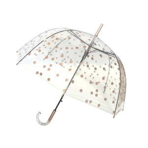 Przezroczysty parasol z detalami w złotej barwie Ambiance Birdcage Dots, ⌀ 85 cm