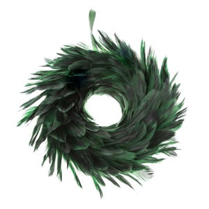Zielony wieniec z piór Dakls, ø 14 cm