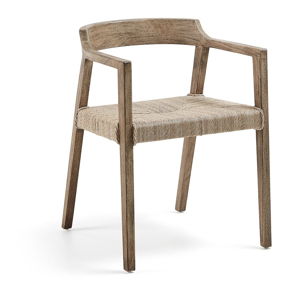 Fotel z drewna tekowegoi sztucznej wikliny La Forma Kolman