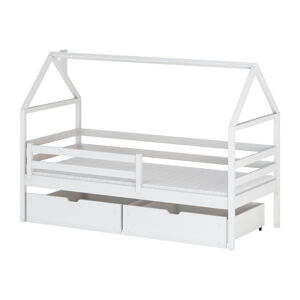 Białe łóżko dziecięce ze schowkiem 90x200 cm Aron - Lano Meble