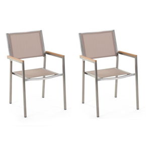 Zestaw 2 beżowych krzeseł ogrodowych Monobeli Classy