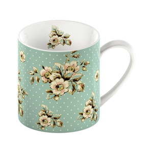 Zielony kubek porcelanowy Creative Tops Cottage Flower, 330 ml
