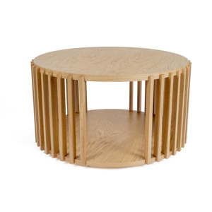 Stolik z drewna dębowego Woodman Drum, ø 83 cm