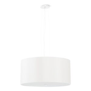 Biała lampa wisząca z tekstylnym kloszem ø 50 cm Volta – Nice Lamps