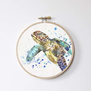 Dekoracja ścienna Surdic Stitch Hoop Turtle, ⌀ 27 cm