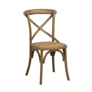 Brązowe krzesło do jadalni z rattanowym siedziskiem Rowico Gaston