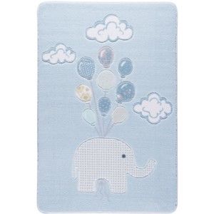 Jasnoniebieski dywan dziecięcy Confetti Sweet Elephant, 133x190 cm