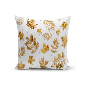 Poszewka na poduszkę Minimalist Cushion Covers Golden Leafes With White BG, 45x45 cm