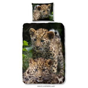 Dziecięca bawełniana pościel jednoosobowa Good Morning Leopards Multi, 140x200 cm