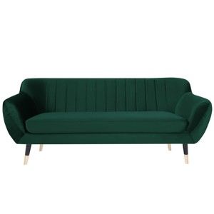 Zielona sofa 2-osobowa z czarnymi nogami Mazzini Sofas Benito