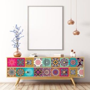 Zestaw 24 naklejek na meble Ambiance Tiles Stickers For Furniture Coralina, 20x20 cm