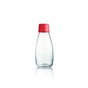 Czerwona butelka ReTap ze szkła z dożywotnią gwarancją, 300 ml