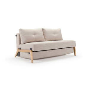 Szarobeżowa rozkładana sofa Innovation Cubed Wood Linen Sand Grey, 96x147 cm
