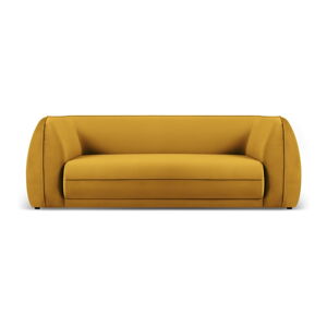 Żółta aksamitna sofa 225 cm Lando – Micadoni Home