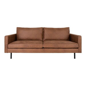 Brązowa sofa z imitacji skóry 196 cm Malaga – House Nordic